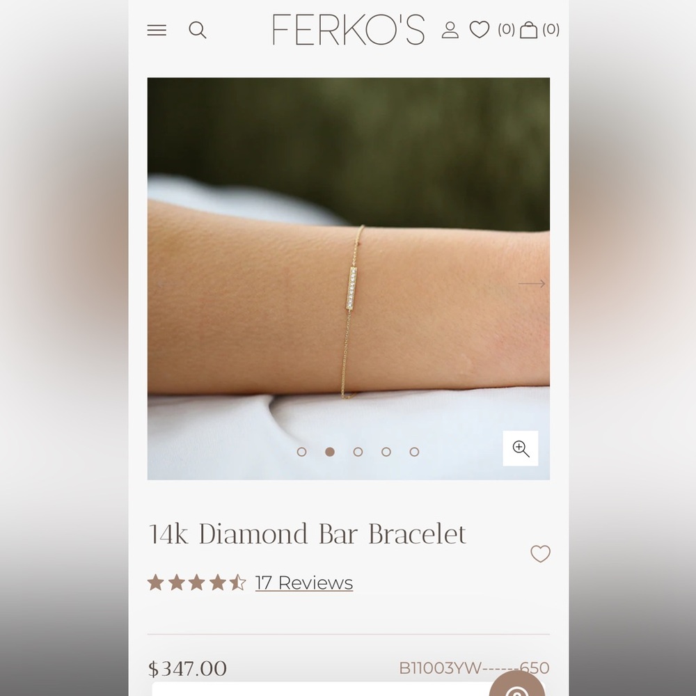 Ferkos 14k Diamond bar bracelet